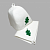 Набор для бани и сауны "Дубовый лист", 2 предмета белый, шапка, коврик